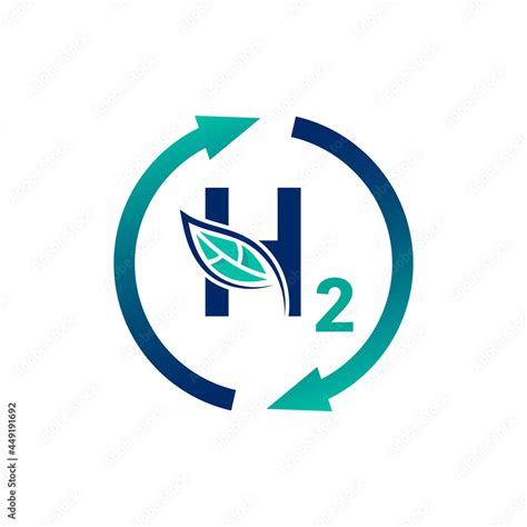 Renewable Eco Energy Clean Hydrogen H2 Icon Logo Concept. Production of ...