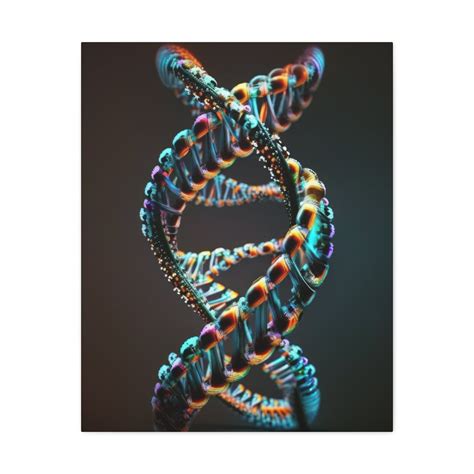 colorful dna canvas print science wall art biology decor etsy