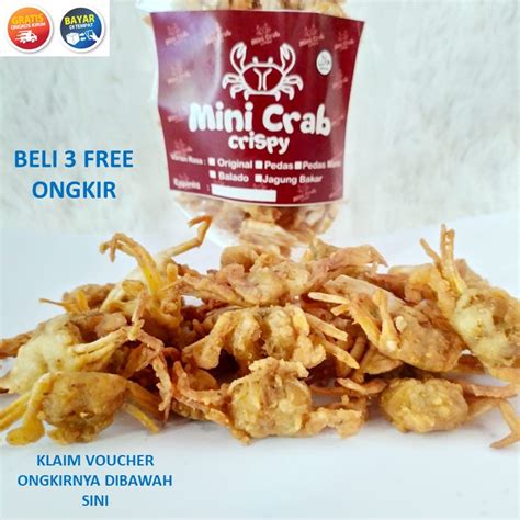 Baby Crab Crispy Tanpa Capit Baby Rajungan Lauk Seafood Cemilan Camilan