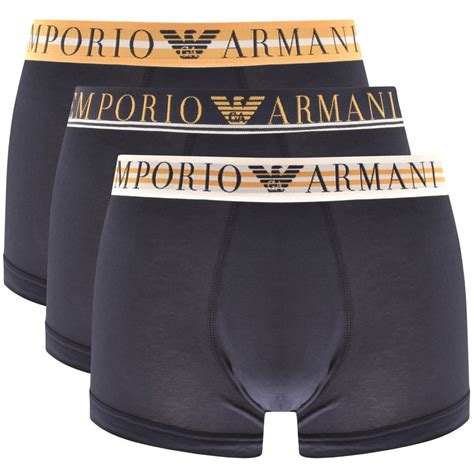 Emporio Armani Underwear 3 Pack Boxers Navy Mainline Menswear