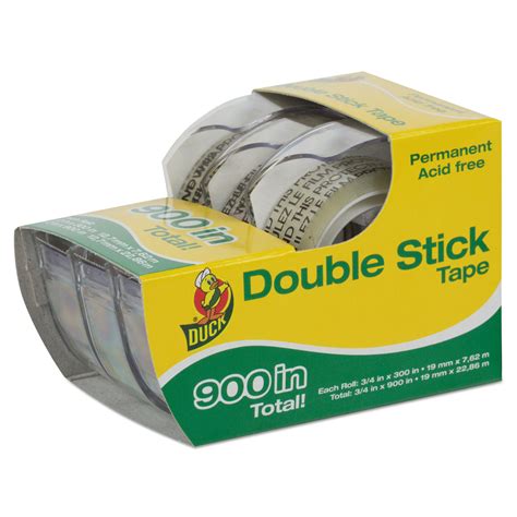 Duck DUC0021087 Permanent Double-Stick Tape, 1/2" x 300", 1" Core, Clear