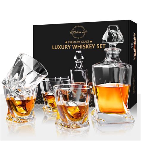 Buy Lighten Life Piece Whiskey Decanter And Glass Set Crystal Whiskey