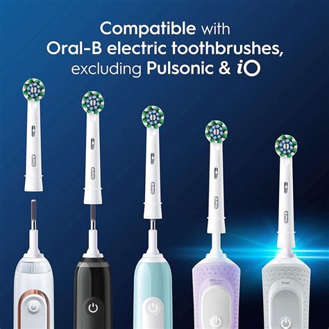 Oral B Pro Cross Action Electric Toothbrush Heads 4 Pack X Shape And Angled Bristles White