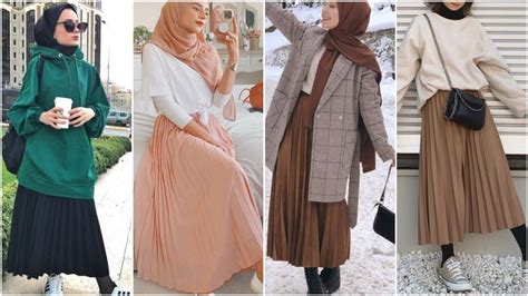 Ways To Style Long Pleated Skirt With Hijab Modest Fashion