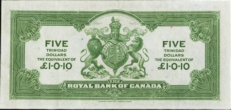 5 Dollars 1 Pound and 10 Pence Royal Bank of Canada Trinité et