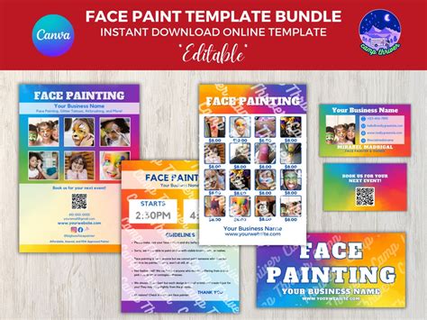 Face Paint Bundle Face Painting Sign Face Paint Sign - Etsy