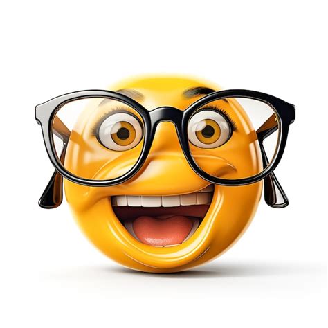 Premium Photo | Yellow Smiley Face with Glasses of Fun