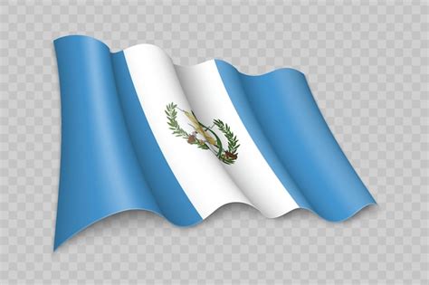 Premium Vector D Realistic Waving Flag Of Guatemala