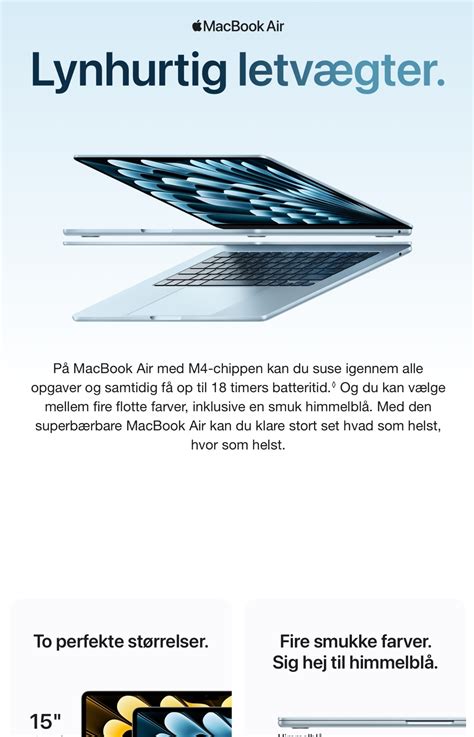 Apple MacBook Air 13" (2025, M4) 16/256 GB, himmelblå - POWER.dk