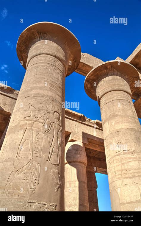 Column Reliefs Hypostyle Hall The Ramesseum Mortuary Temple Of