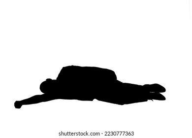 Silhouette Sleeping Man On Floor On Stock Illustration 2230777363 ...