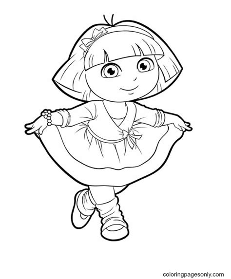 Dora The Explorer Coloring Pages Printable For Free Download