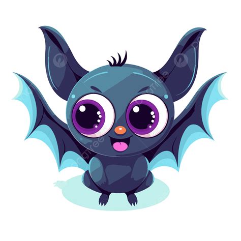 Bat Wings Clipart Cute Black Bat Sitting Down With Big Eyes Cartoon