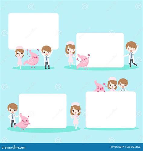 Cartoon Doctors with Stomach Stock Illustration - Illustration of