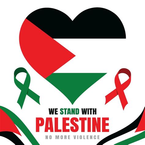 Vector We Stand With Palestine Heart Flag Background 33103766 Vector