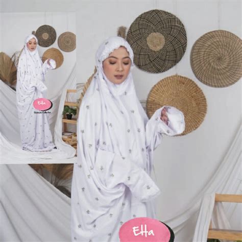 Jual Mukena Polino Silk Dewasa Terusan Bordir Seribu Bunga Shopee