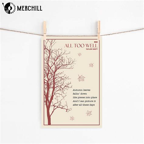 Red All Too Well Poster Taylor Swift Inspired Gifts Check more at https://merchill.com/product ...