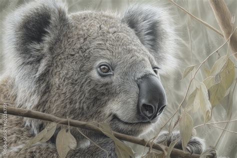 Realistic and Lifelike Koala Drawing with Intricate Details and ...