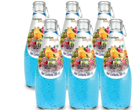 Buy American Delight Basil Seed Drink Cocktail Fruit Flavour Pack Of 6