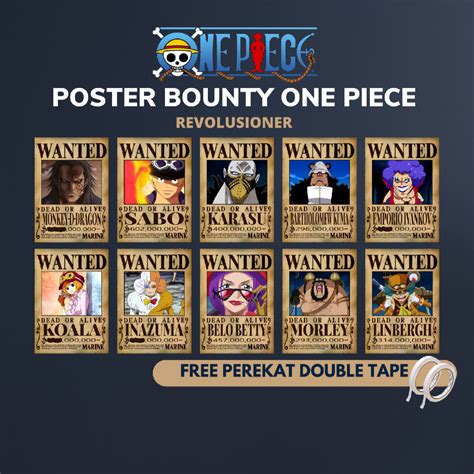 Jual Poster Bounty One Piece Terbaru Set Kru Komplit Mugiwara Ukuran