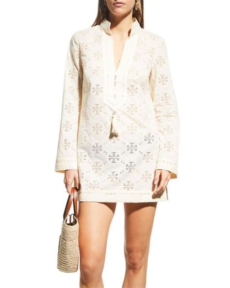 Tory Burch Tory Broderie Anglaise Coverup Tunic In White Lyst