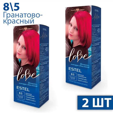 Estel Love Стойкая крем-краска для волос тон 8/5 Гранатово-красный EL8 ...