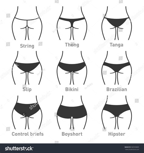 Male Underwear Types Flat Silhouettes Vector Icons Man Briefs Fashion