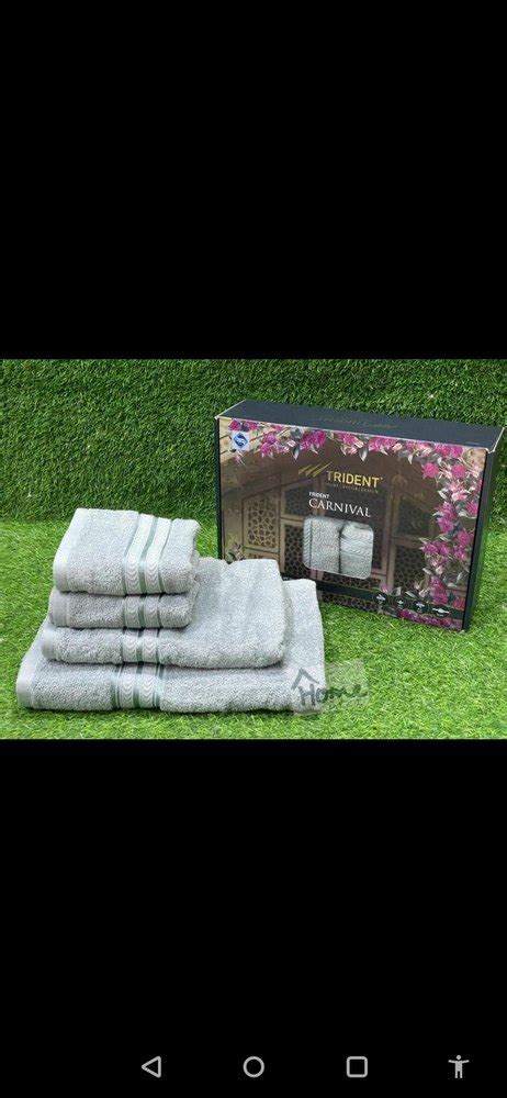 Trident Plain Luxury White Towel Set 1 3 Kg Size 30 X 60 Inch At Rs