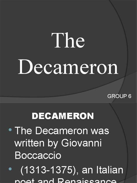 The Decameron | PDF | The Decameron