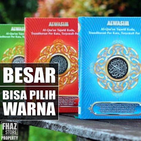 Jual Al Quran Besar Al Wasim Alquran Terjemah Perkata Arab Latin A