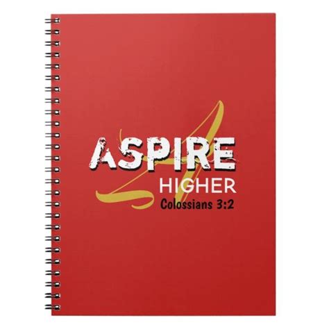 Aspire Higher Red Inspirational Christian Notebook Zazzle Christian