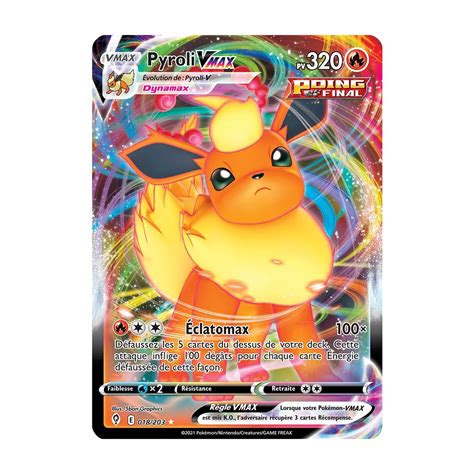 Pyroli 018 203 Joyau Holographique rare VMAX de l extension Pokémon