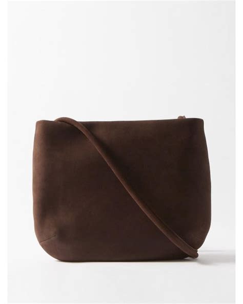 The Row Romy Suede Cross-body Bag in Dark Brown (Brown) | Lyst Australia