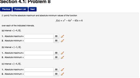 Solved Find The Absolute Maximum And Absolute Minimum Values Chegg