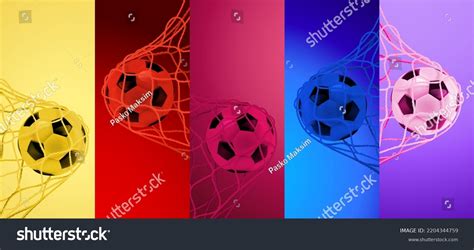 Collection Colored Realistic Soccer Balls Vector Stock Vector Royalty