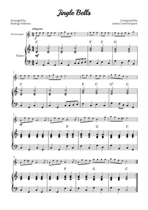 Jingle Bells Arr Rodrigo Faleiros By James Lord Pierpont Sheet Music