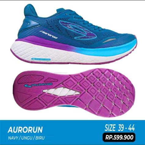 Jual 910 Nineten Sepatu Lari Running Original AURORUN NAVY UNGU BIRU