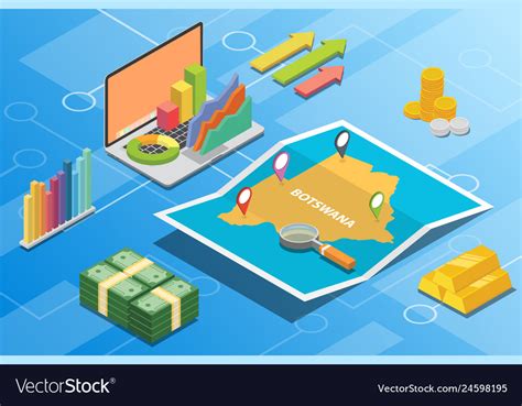 Botswana isometric financial economy condition Vector Image