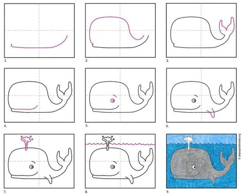 Easy How To Draw A Whale Tutorial · Art Projects For Kids