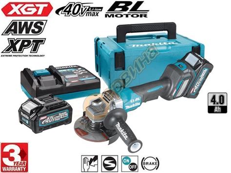 Акумулаторен ъглошлайф Makita GA029GM201 40V 2х4 0Ah XGT Li Ion