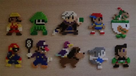 Super Mario Maker Amiibo Costumes Perler