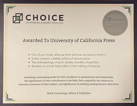 UC Press Titles Awarded CHOICE ’s Outstanding Academic Title for 2019 – UC Press Blog