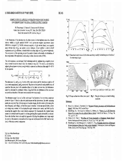 Computation Of A Highly Saturated Permanent Magnet Synchronous Motor