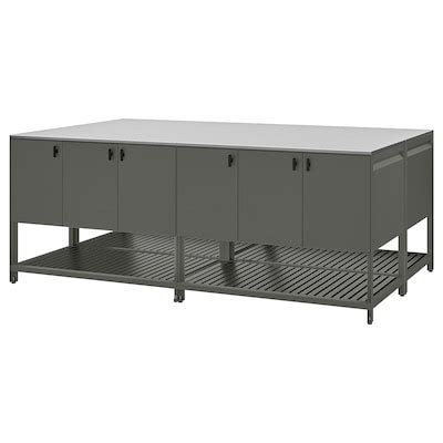 BÅTSKÄR outdoor kitchen island, outdoor/dark gray, 941/2x471/4" - IKEA