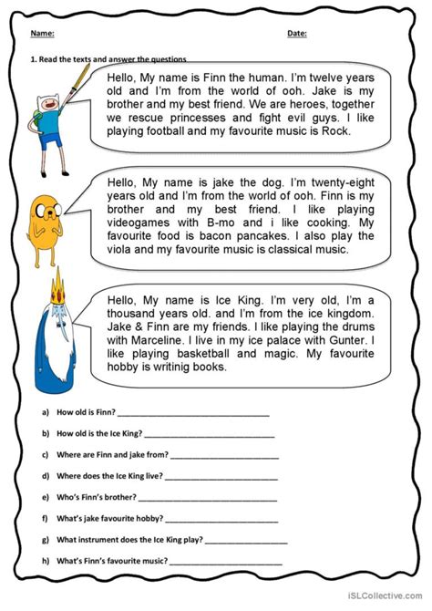 Introducing Oneself With Adventur English Esl Worksheets Pdf And Doc