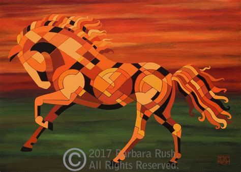 Running with Fire- Horse Art Original Painting - Barbara Rush Fine Art