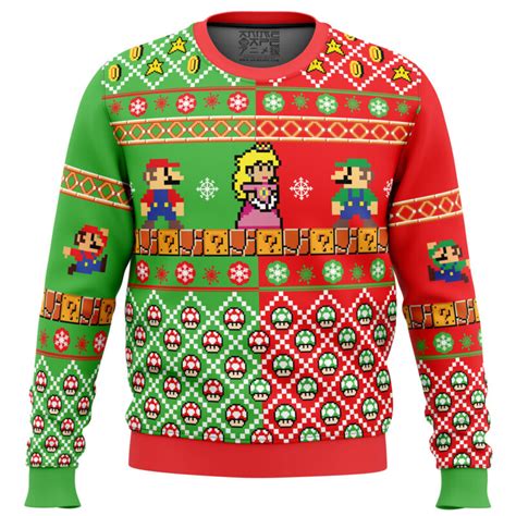 Mario Bros Ugly Christmas Sweater Anime Ape