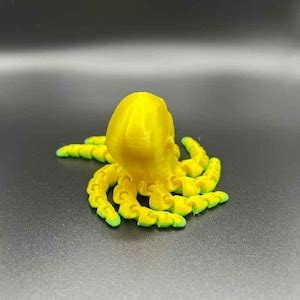 D Printed Rocktopus Articulated Fidget Toy Dwayne Johnson Octopus