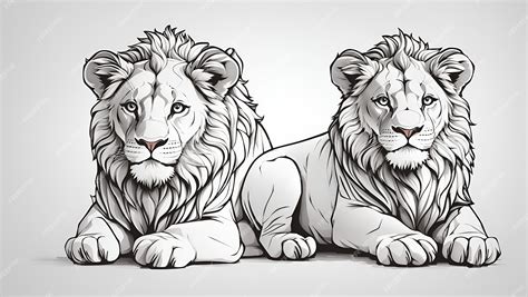 Premium AI Image | lion on black and white background sketch