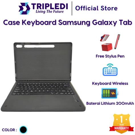 Promo Tripledi Case Samsung Tab Keyboard Bluetooth Folio Cover Casing